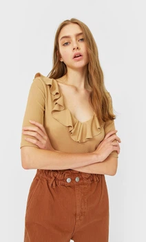 Топ Stradivarius темно-бежевий VRCKV710 M