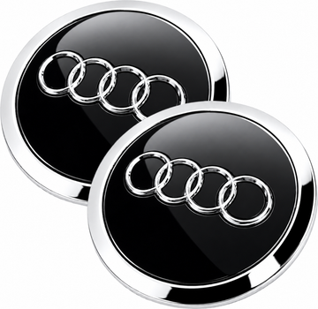Комплект автомобильных колпаков (заглушек) на литые диски Audi 4B0601170A 69/52 мм 2 шт Black