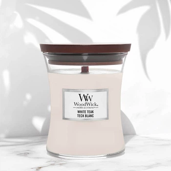 Ароматична свічка в склі Woodwick Medium White Teak 275 г (92039E)