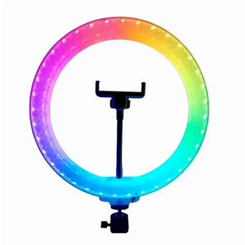 Кольцевая лампа LED RGB 30 см для фотографов и видеоблогеров с пультом управления для профессионального освещения