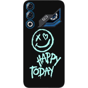 Чехол силиконовый SMTT для ZTE Nubia Neo 3 GT 5G с изображением с надписью Happy Today