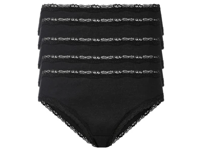 Трусики-слип набор 5 шт. хлопковые кружевные для женщины Esmara LYCRA® 434555_464787 M Черный