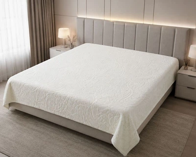 Простынь махровая жаккардовая Parisa Home 150х200 плотность 400 г/м2 крем