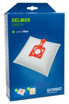 Одноразові мішки Zelmer ZMB03K для пилососа, червоні(TO_00-00002152)