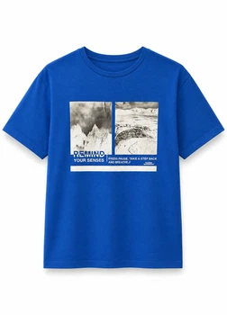 Футболка из хлопка Jack & Jones 12222451c64 L синяя (100011667)
