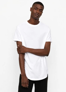 Футболка из хлопка long fit H&M 598755001c63 L белая (100011657)