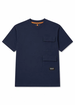 Футболка из хлопка relaxed Timberland tma291g XS темно-синяя (100011104)