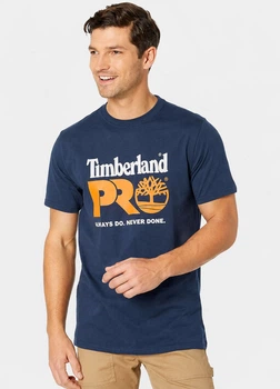 Футболка из хлопка Timberland tb0a4tu2 M темно-синяя (100011086)