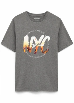 Футболка из хлопка Jack & Jones 122224511c64 L серая (100011670)