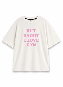 Спортивная футболка оверсайз Gymshark a1a3ec66 M белая (100013023)