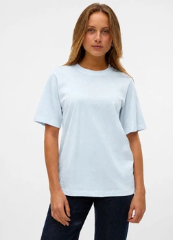 Футболка из хлопка оверсайз Vero moda 10308819c64 M светло-голубая (100011879)