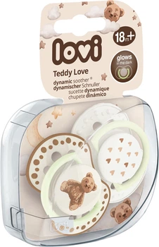 Пустышка силиконовая динамическая Lovi Teddy Love 18+ месяцев 2 шт (22/937)