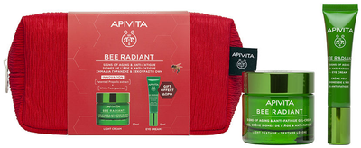 Zestaw do pielęgnacji twarzy Apivita Bee Radiant Krem-żel 50 ml + Krem pod oczy 15 ml + Kosmetyczka (5201279110512)