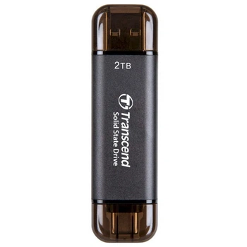 Портативный SSD Transcend 2TB USB 3.1 Gen 2 Type-A + Type-C ESD310 Черный