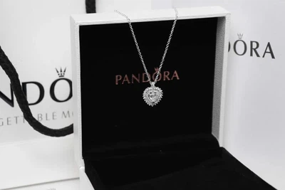 Pandora подвеска Сверкающее сердце с ореолом + упаковка в подарок