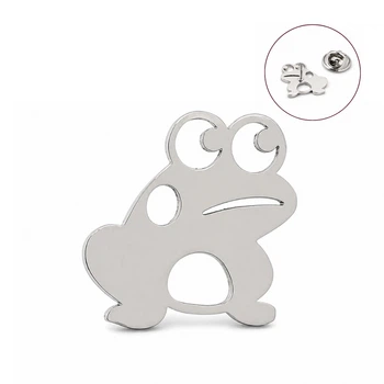 Значок из стали BROCHE брошь бижутерия Животные Лягушка серебристый BRGV115295