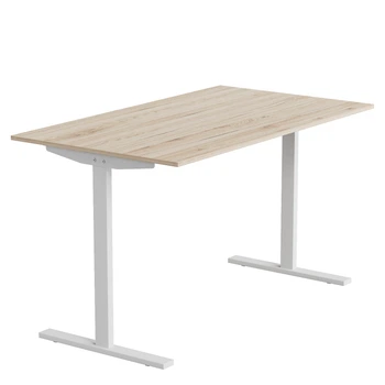 Стол письменный Space Ferrum-decor 750x1400x600 Белый металл ДСП Дуб Сан-Марино 16 мм (SPACE144)