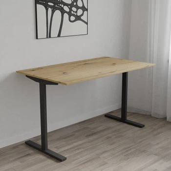 Стол письменный Space Ferrum-decor 750x1000x600 Черный металл ДСП Дуб Артизан 16 мм (SPACE003)