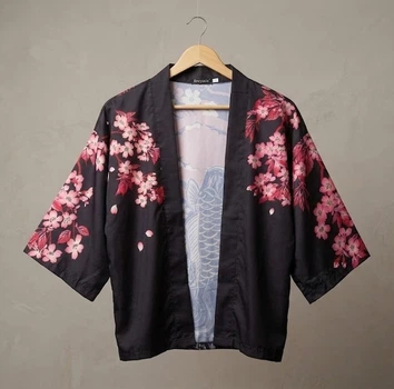Накидка-кімоно стиль хаорі Honey Fashion Accessories Onesize чорний (50к024)
