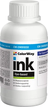 Чернила ColorWay для Epson L-800/810/850 Water Soluble 200 мл Cyan (CW-EW810C02)