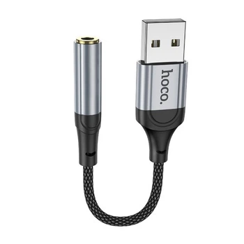 Аудіоадаптер HOCO LS36 Fresh external sound card USB to 3.5 0,12m Black