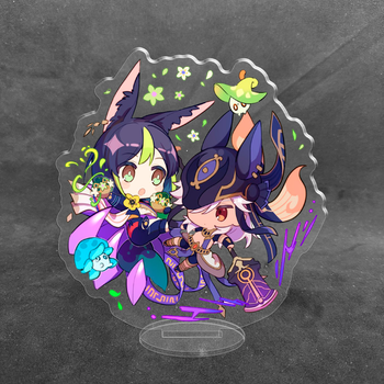 Акриловая коллекционная фигурка Chibi Геншин Импакт - Genshin Impact Сайно и Тигнари 10 см
