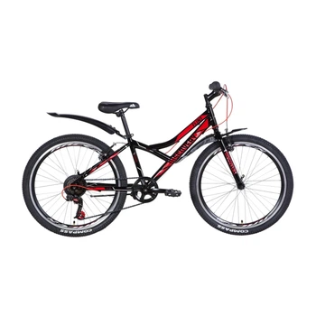 Велосипед подростковый 24" Discovery Flint Vbr рама 13" на рост 125-150 см черно-красный (OPS-DIS-24-225)