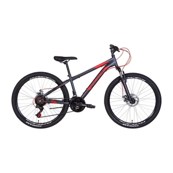 Велосипед горный 26" Discovery Rider AM DD рама 16" на рост 150-165 см темно-серебристый с красным (OPS-DIS-26-529)