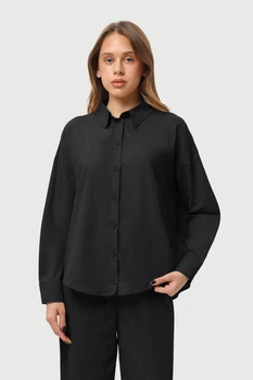 Льняная рубашка женская Black M