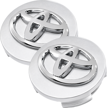 Комплект автомобильных колпаков (заглушек) на литые диски Toyota 62/62 мм 2 шт Silver (RCS0034)