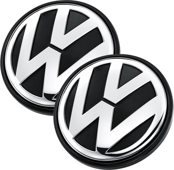 Комплект автомобильных колпаков (заглушек) на литые диски Volkswagen 1J0601171 56/51 мм 2 шт Black