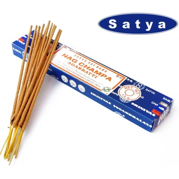 Ароматические палочки Наг Чампа Satya Nag Champa 15 грамм Сатья натуральные благовония с цветочным ароматом умиротворения