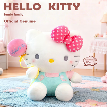 Плюшева іграшка Hello Kitty Sanrio, м'яка подушка, подарунок на день народження та новий рік для дівчаток, 38 см, кошеня та кішка