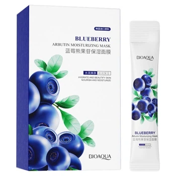 Маска для лица с экстрактом мякоти черники Bioaqua Blueberry Mask, 20 сошеток по 4 мл