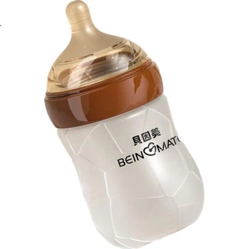 Антиколиковая стеклянная бутылочка для кормления Beingmate Baby 0-3-6 месяцев, имитирующая грудное вскармливание, с эксцентричной соской для отлучения от груди.