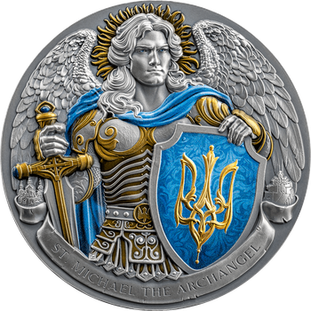 Коллекционная рельефная монета "Архистратиг Михаил" 31,1 г серебро