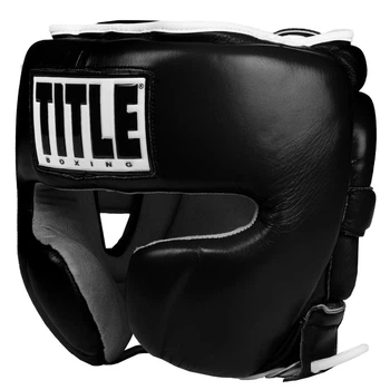 Шлем TITLE Boxing Leather Sparring Headgear Чёрный REGULAR