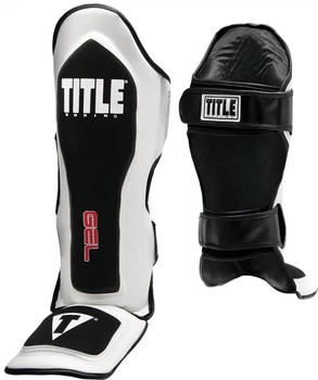 Защита ног (щитки) TITLE Boxing Gel Elite Pro Shin & Instep Guards Чёрный/Белый L