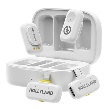 Микрофон петличный 2 шт Hollyland Lark A1 Combo белый Lightning + Type-C для iPhone/ Android із зарядним кейсом (33352018)