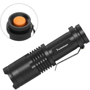 Ручной мини Led Фонарик POCKETMAN Чёрный Телескопический Q5 три режима свечения