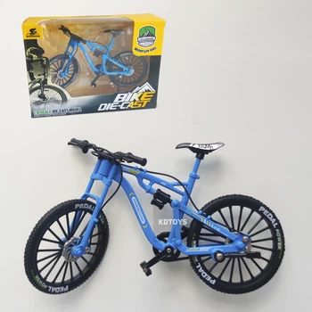 Коллекционная мини-модель велосипеда металлический Фингербайк MTB игрушечный велосипед 1:8 Размер 18 см Синий
