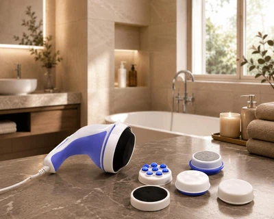 Вибромассажер Relax and Spin Tone для похудения и массажа тела электрический антицеллюлитный массажер с насадками 2500 оборотов