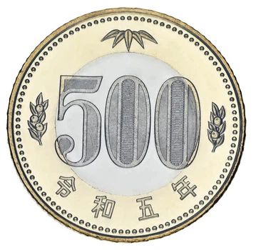 Монета Японія 500 єн 2023 Біметал UNC Флора - Дерево Павловнія (Кірі)