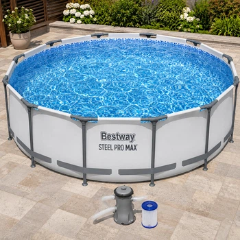 Бассейн каркасный Bestway Steel Pro MAX 366×76 см с фильтр-насосом, круглый семейный