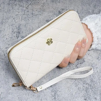 Кошелек женский в стиле Chanel со многими отделениями для карточек белый (808-4)