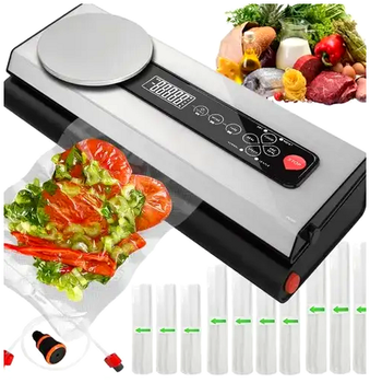 Вакуумный упаковщик 120 Вт для продуктов 9 рулонов 5 пакетов Ruhhy HE0227