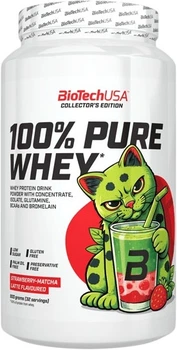 Сывороточный протеин BioTech 100% Pure Whey порошок 900 г Клубничный матча латте (limited) (5999076269662)