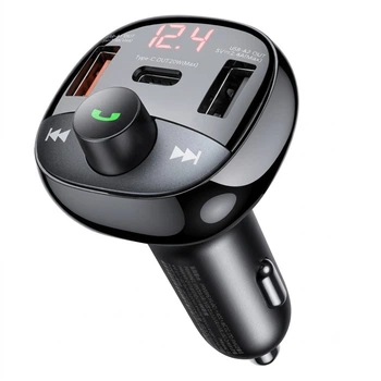 Автомобільний зарядний пристрій Remax Lodi Series FM ресівер 2xUSB Type-C 54.5W Black (RCC331)