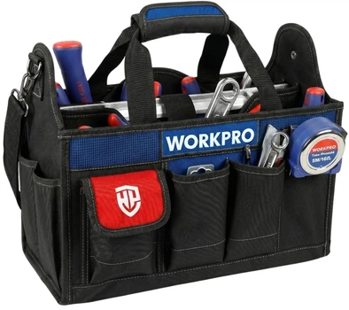 Сумка для інструментів Workpro PRO з регульованим плечовим ременем і органайзером 390x220x290 мм (WP281006)