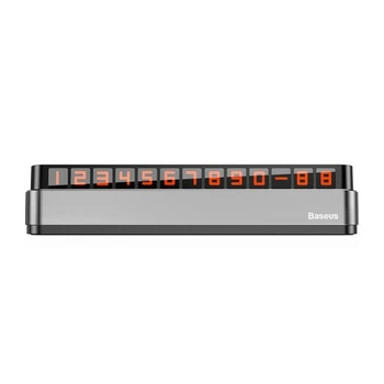 Автовізитка на Торпедо BASEUS Moonlight Box Series Temporary Parking Number Plate Grey ACNUM-B0G